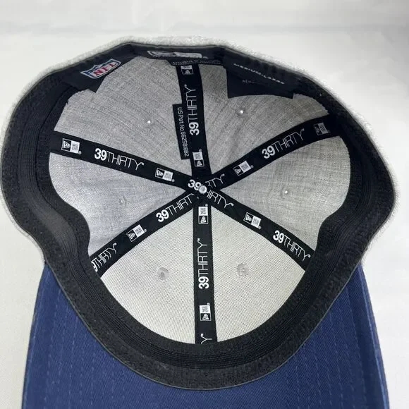 Dallas Cowboys New Era 39thirty Hat Med Large Fitted Grey Blue Cap - Picture 8 of 13